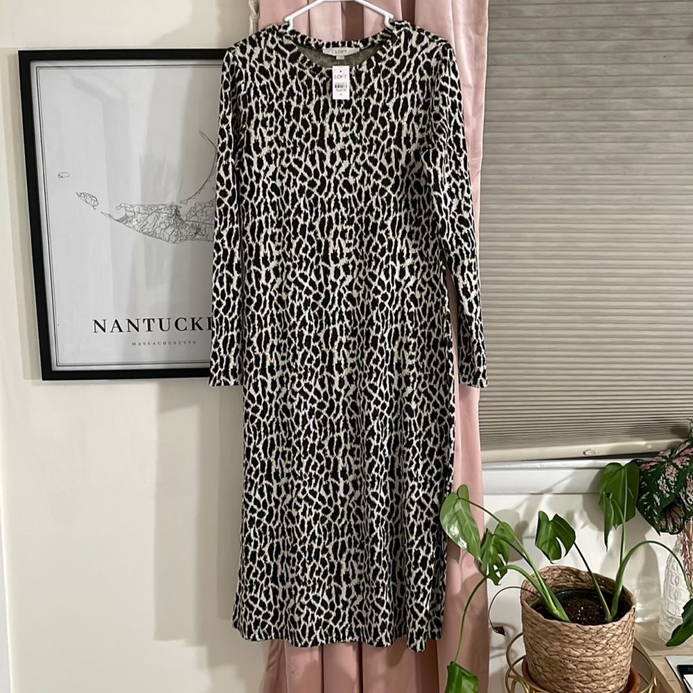 Loft Cheetah Print Knit Dress